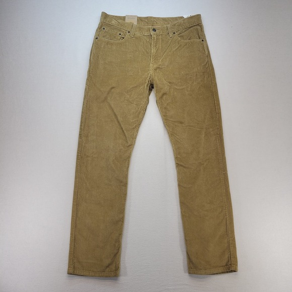 Levis Pants Mens 32x30‎ Brown Corduroy Straight Mid Rise Preppy Trouser - Picture 1 of 13